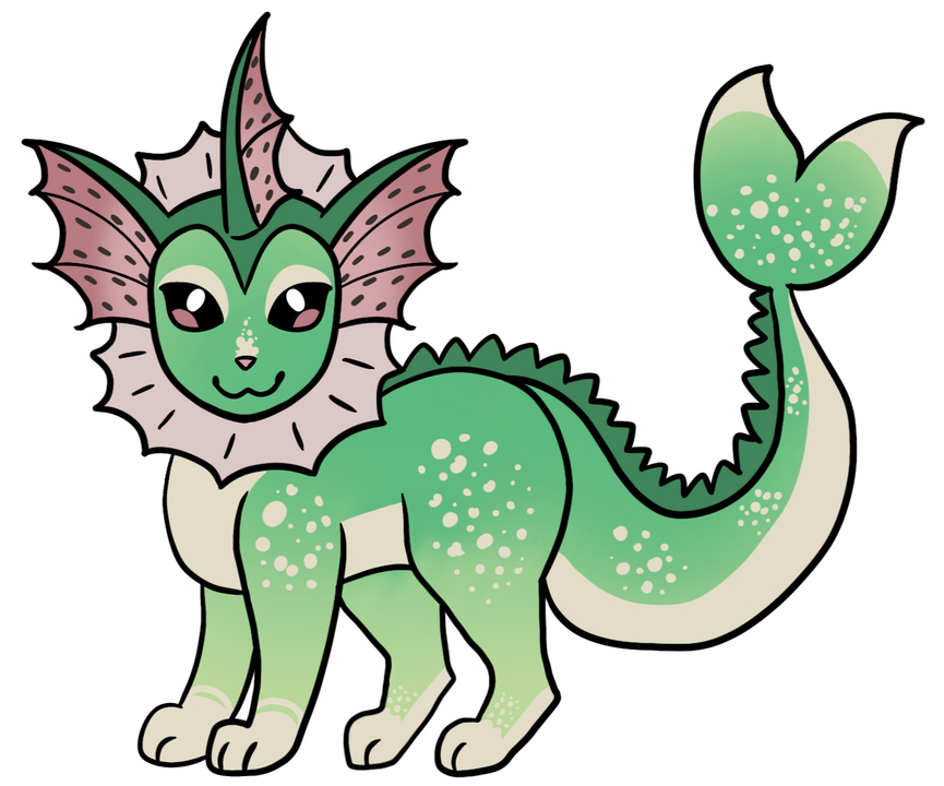Watermelon Vaporeon Pokemon Design [On-Base]